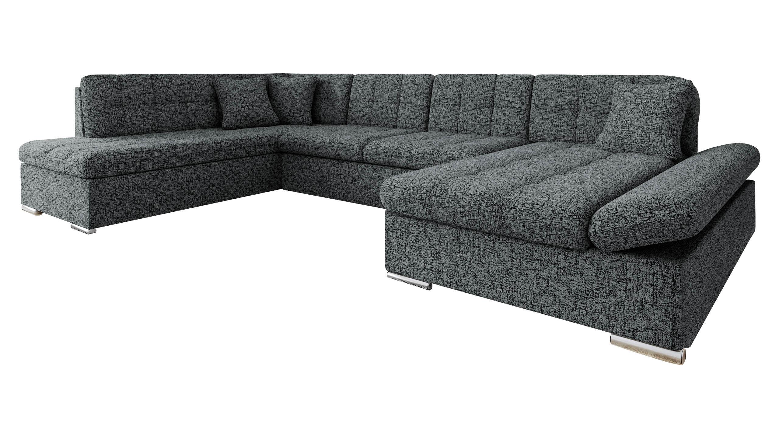 ECKSOFA Bergen, Seite: Rechts - Greige/Silberfarben, Holz/Textil (345/76/205cm) - MIRJAN24