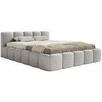 POLSTERBETT Cloudy Low Hellgrau Chenille, 120x200 cm - Hellgrau/Schwarz, Kunststoff/Textil (120/200cm) - Selsey