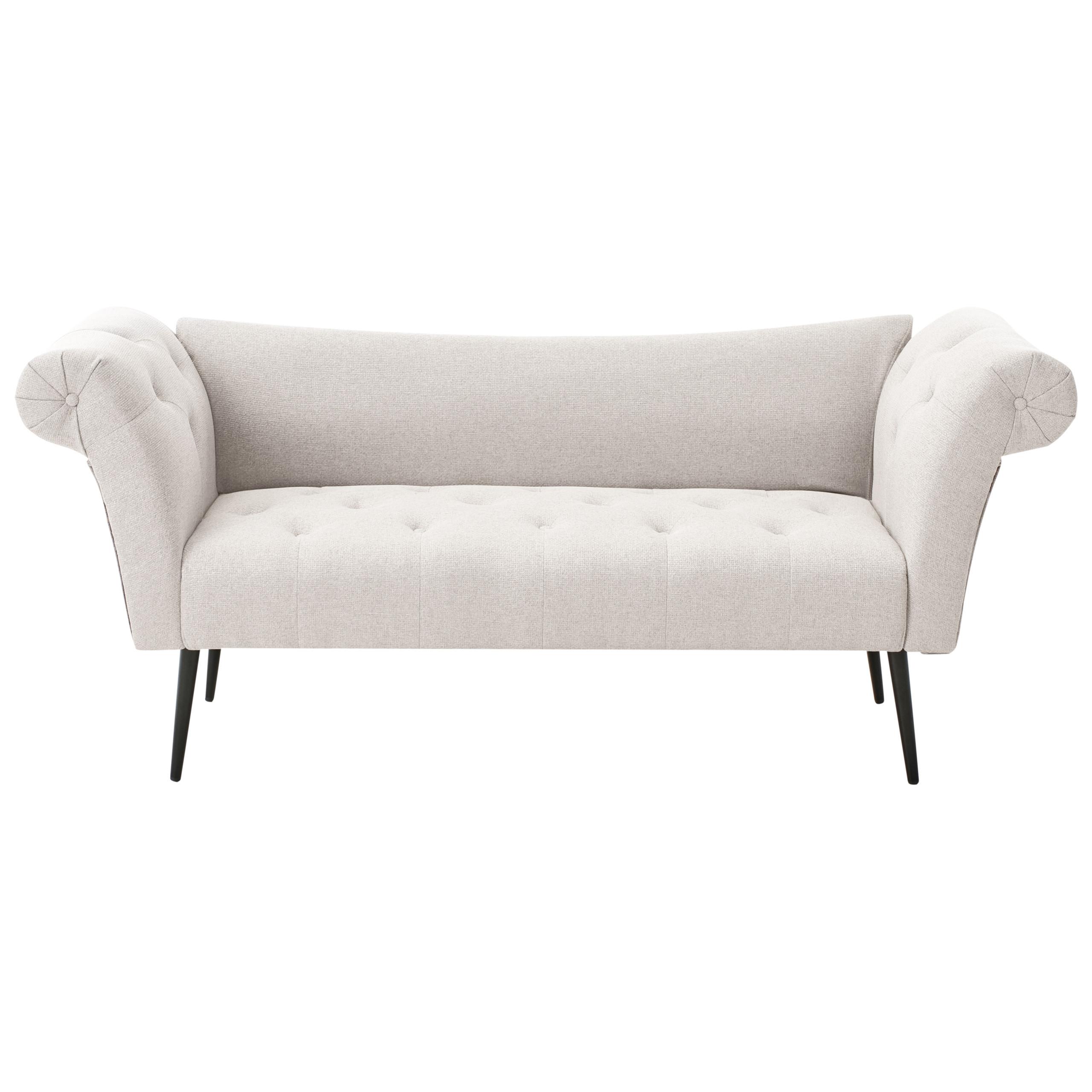 CHAISELONGUE Stoff Hellbeige Nantilly - Beige/Schwarz, Textil (175/76/69cm) - Beliani