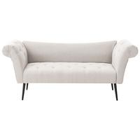 CHAISELONGUE Stoff Hellbeige Nantilly - Beige/Schwarz, Textil (175/76/69cm) - Beliani