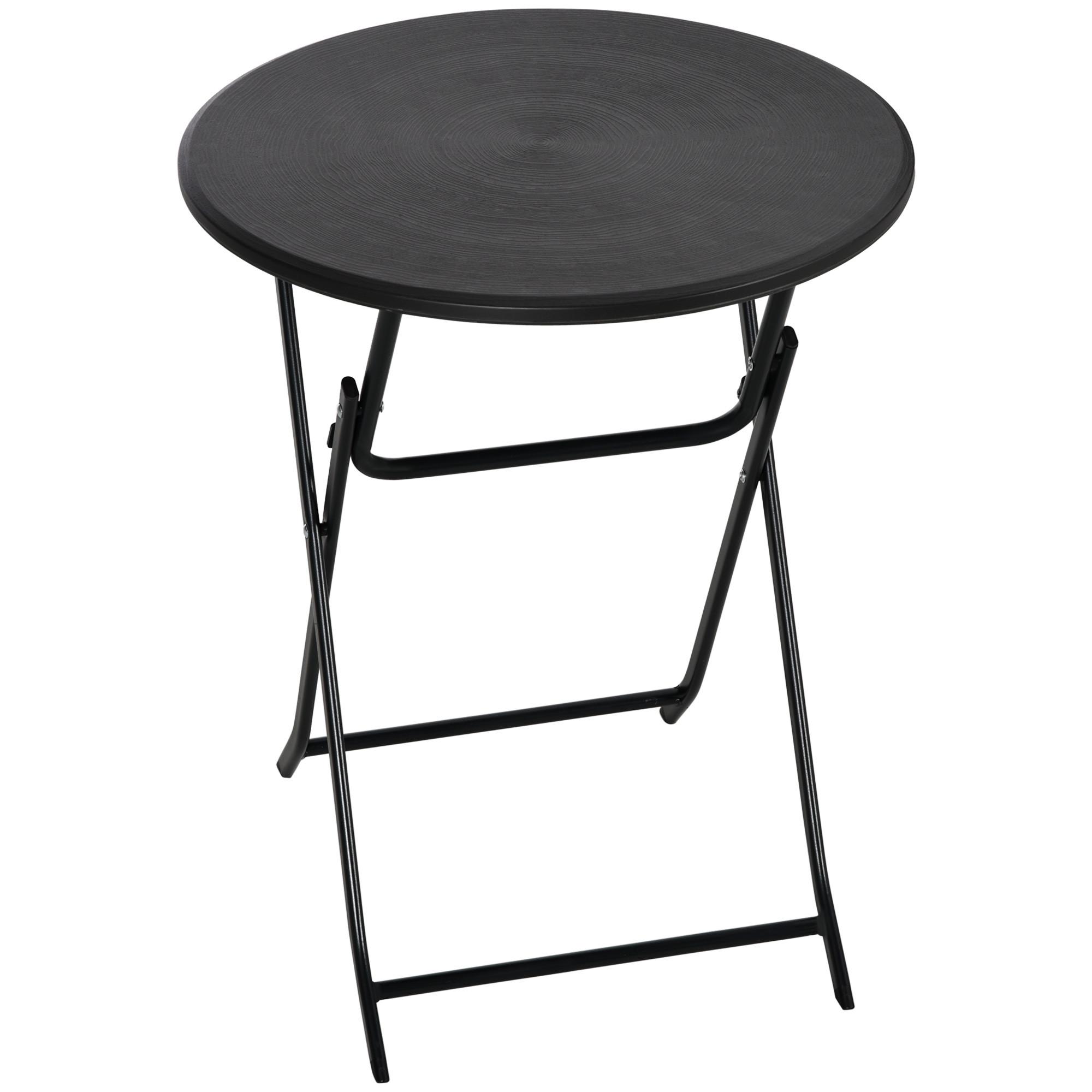 GARTENTISCH, Dunkelgrau, Stahl, HDPE - Dunkelgrau, Metall (60/60/73cm) - Outsunny