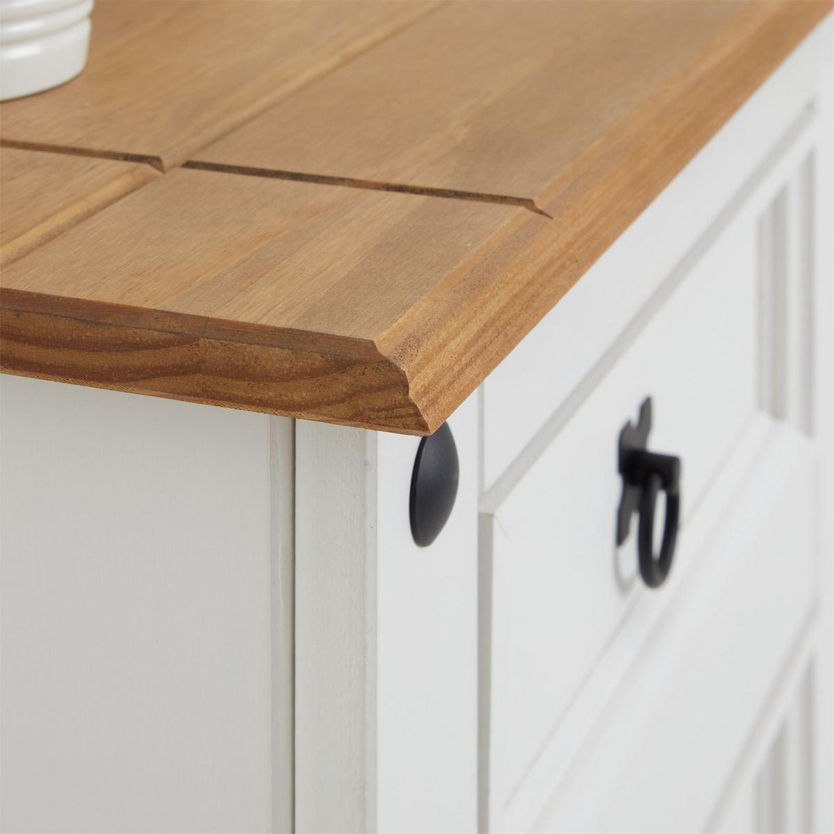 KOMMODE CAMPO weiß/braun - Weiß/Braun, Holz (53/104/39cm) - CARO-Möbel