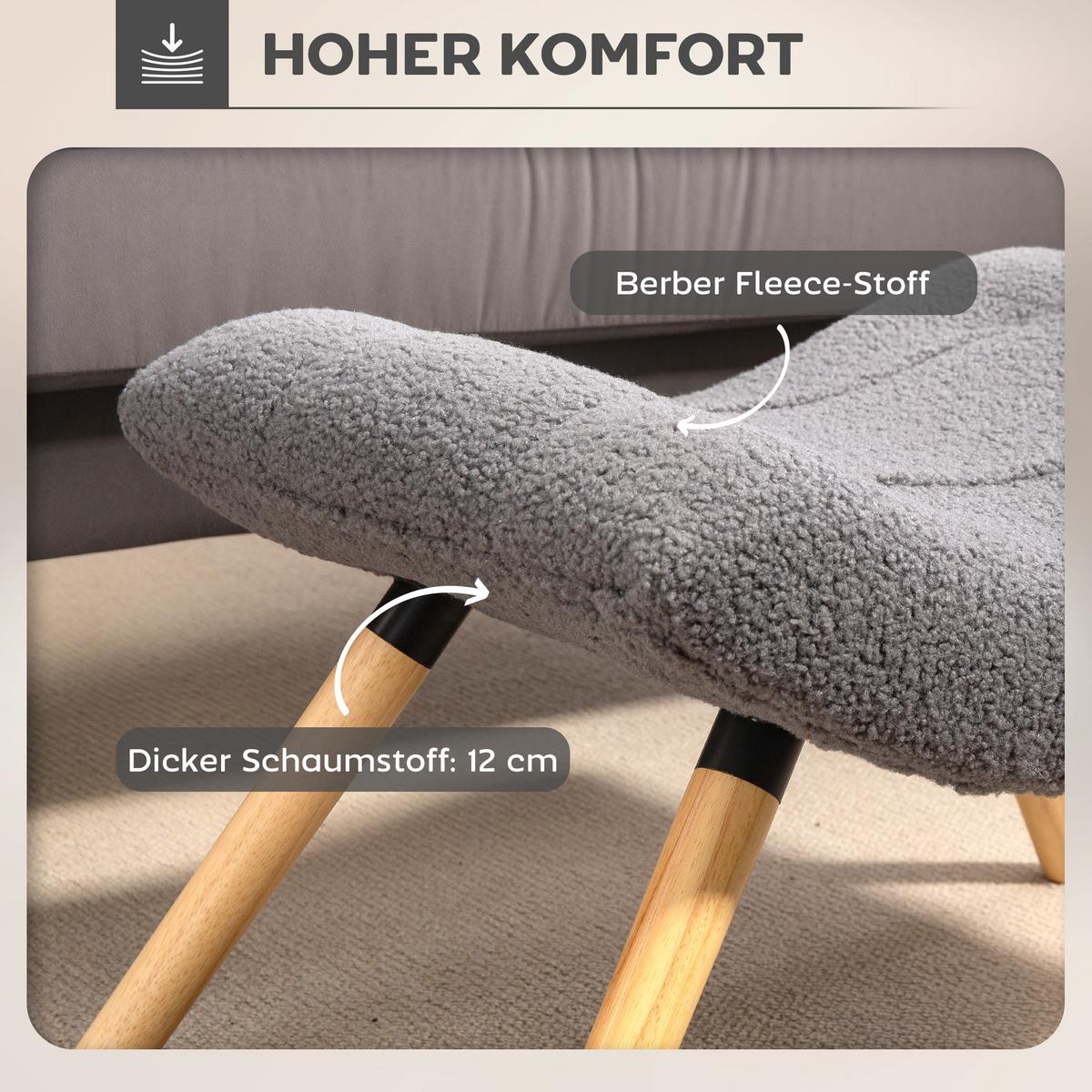 SITZHOCKER, Fußhocker, Polsterhocker, Fußstütze bis 120 kg belastbar Dunkelgrau - Dunkelgrau, Kunststoff (45/38/67cm) - HOMCOM