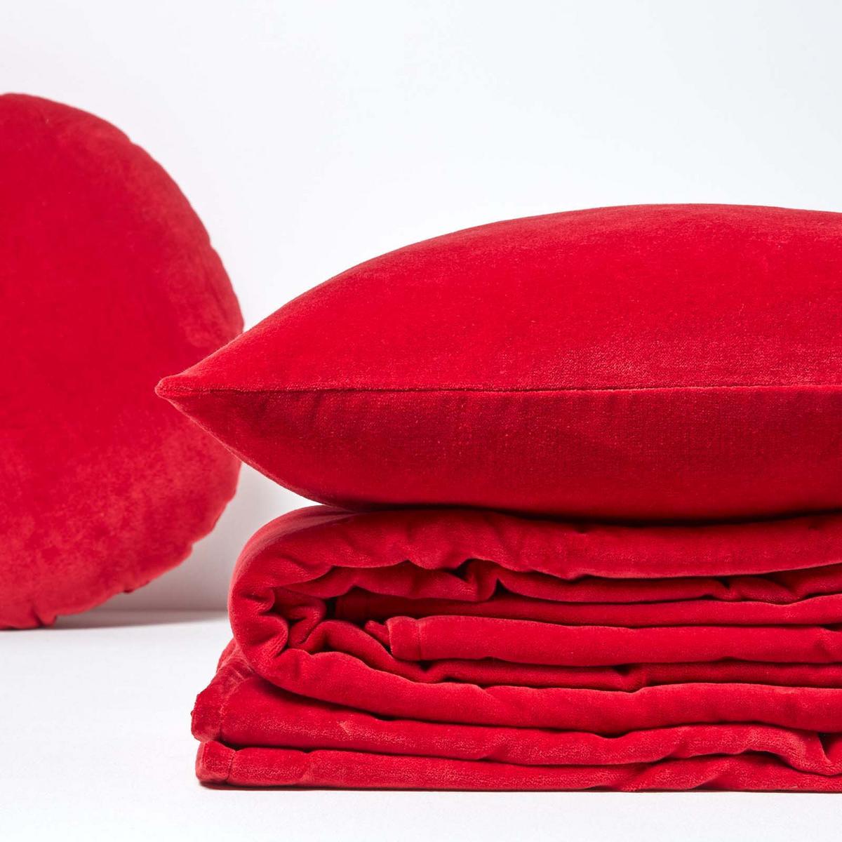 SAMT-KUSCHELDECKE 150/200 cm, Baumwolle wattiert - Rot, Textil (150/200cm) - Homescapes