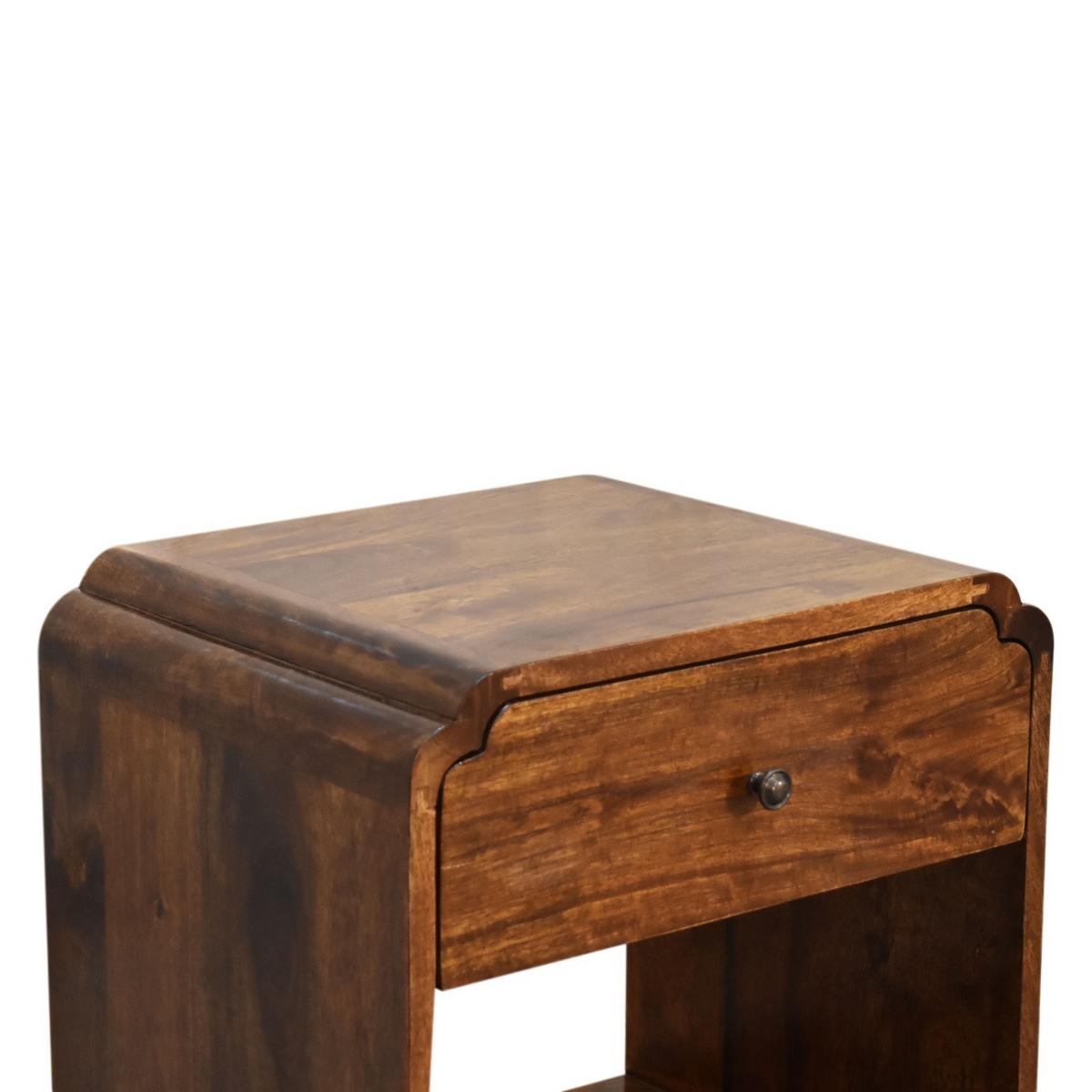 NACHTTISCH Newton, 1-Schublade, 1 Offenes Fach, Braun - Messingfarben/Braun, Holz/Metall (45/50/35cm) - Artisan Furniture