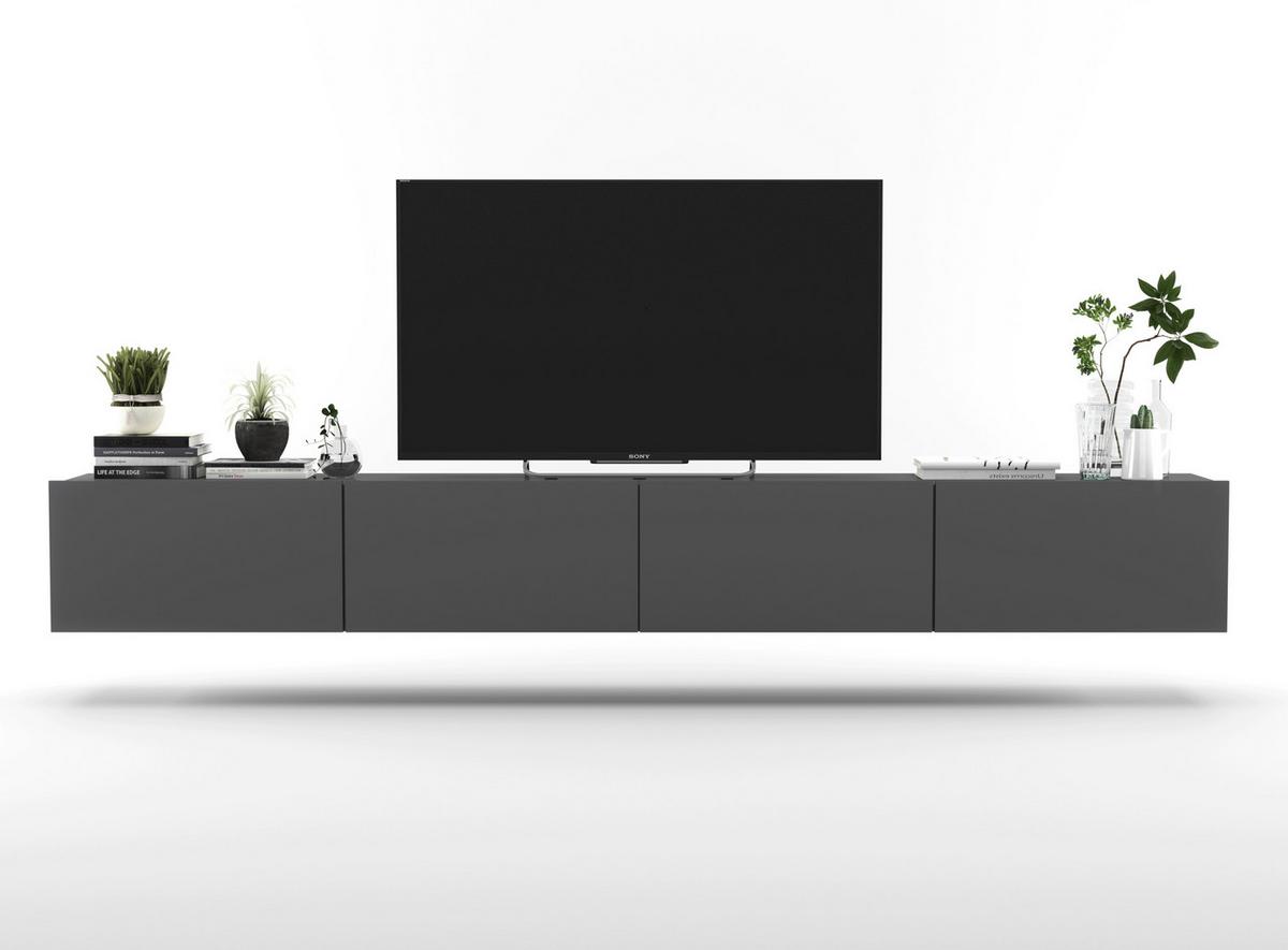 TV-LOWBOARD 2-er Set Enjoy Grau Matt 120 cm - Grau, Holzwerkstoff (240/30/35cm) - Meble Lindner
