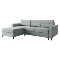 ECKSOFA Berne - Hellgrau/Schwarz, Holz/Kunststoff (258/170cm) - MIRJAN24