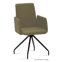 ARMLEHNSTUHL (2er-Set) Detana 52x92x60 Schwarz/Olivgrün - Schwarz/Olivgrün, Kunststoff (60/92/52cm) - 58aufmkessel