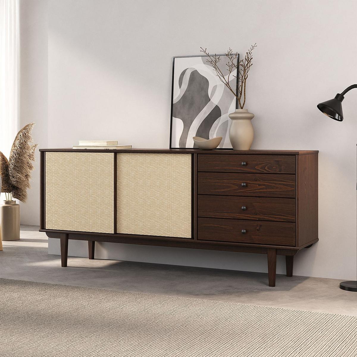 SIDEBOARD SIMONA nussbaum - Nussbaumfarben, Holz (175/76/41cm) - IDIMEX