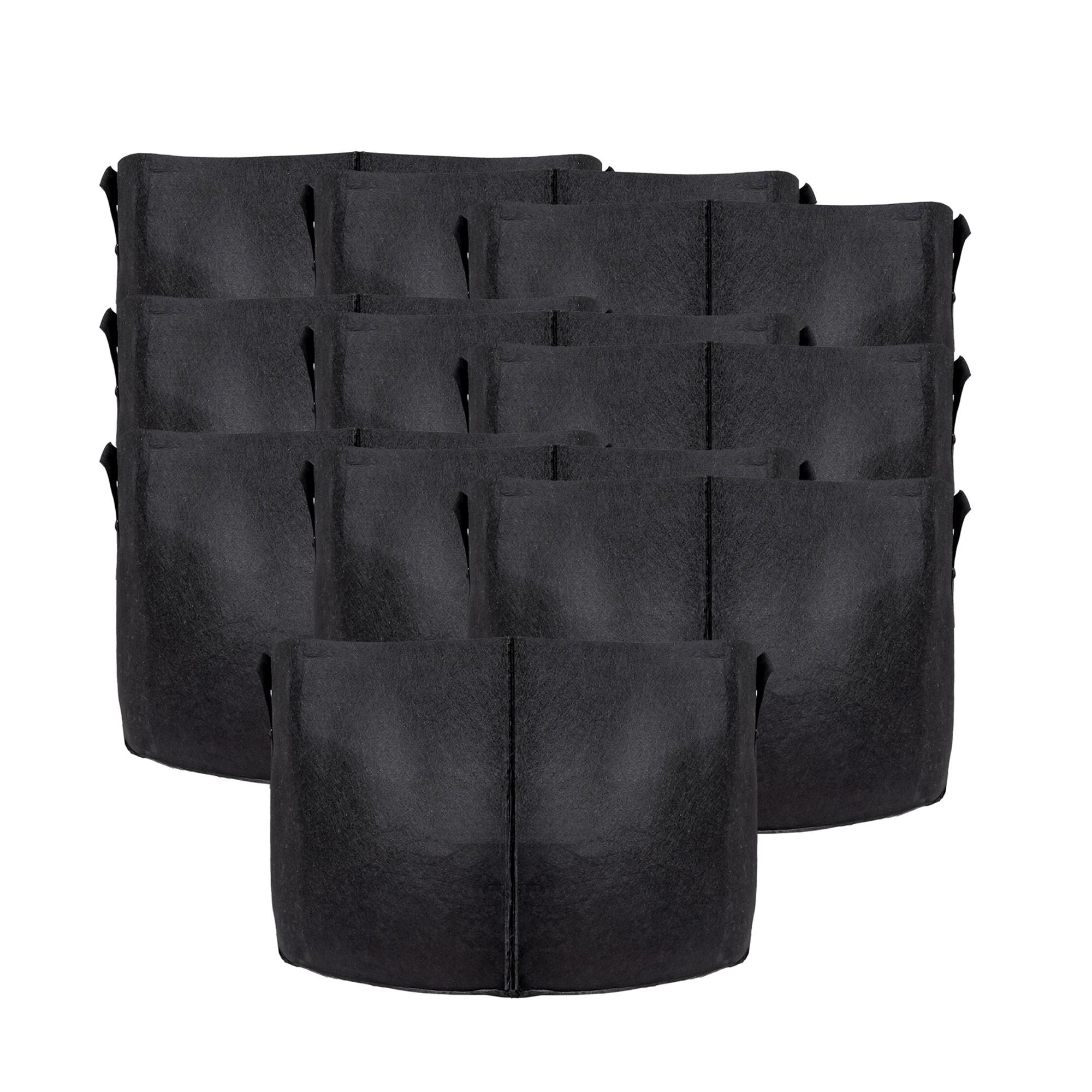 PFLANZSACK Vliesstoff 50/30 cm (10-tlg. Set) - Schwarz, Textil (30cm) - Intirilife