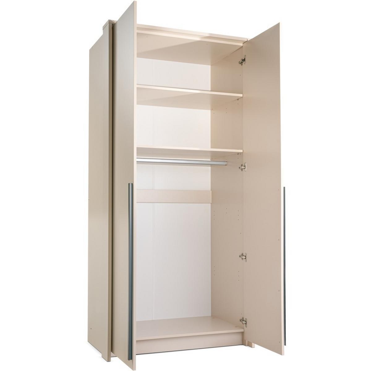 DREHTÜRENSCHRANK Giana mit 2 Türen, 105 cm, Weiß - Weiß, Holzwerkstoff (105/217/65cm) - Beautysofa