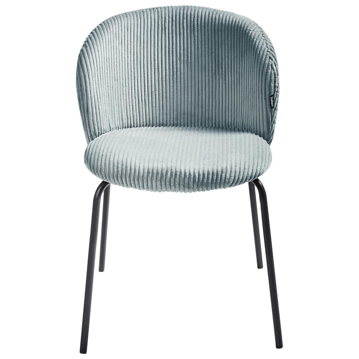 ESSZIMMERSTUHL 2er-Set Cord Hellblau Miles - Hellblau, Textil (53/83/55cm) - Beliani