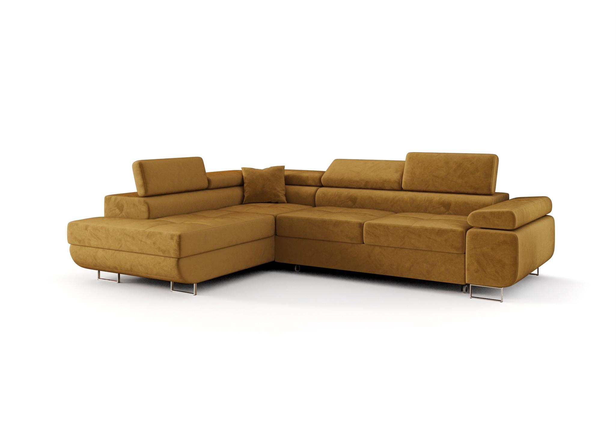 ECKSOFA Monaro Mit Schlaffunktion - Gelb, Holzwerkstoff/Textil (202/275cm) - Fun Möbel