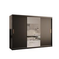 SCHWEBETÜRENSCHRANK 200/250/62 3-türig - Goldfarben/Schwarz, Holz/Kunststoff (250/200/62cm) - MÖBEL KRYSPOL