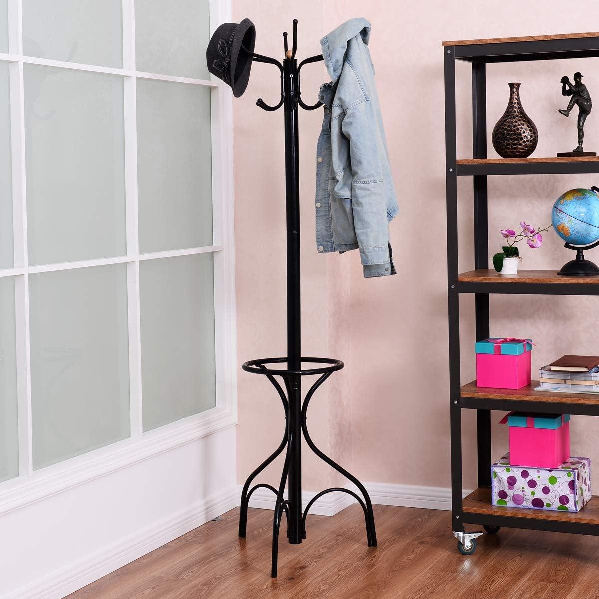 GARDEROBENSTÄNDER 190cm Schwarz - Schwarz, Metall (54/190/54cm) - COSTWAY