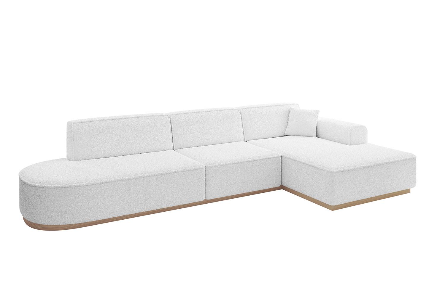 ECKSOFA Ottomane Rechts IREA-L2 - 327x165x80 cm Weiß - Weiß, Holzwerkstoff/Textil (327/165cm) - ALTDECOR