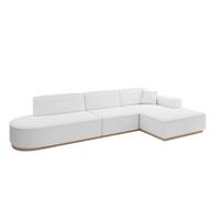 ECKSOFA Ottomane Rechts IREA-L2 - 327x165x80 cm Weiß - Weiß, Holzwerkstoff/Textil (327/165cm) - ALTDECOR