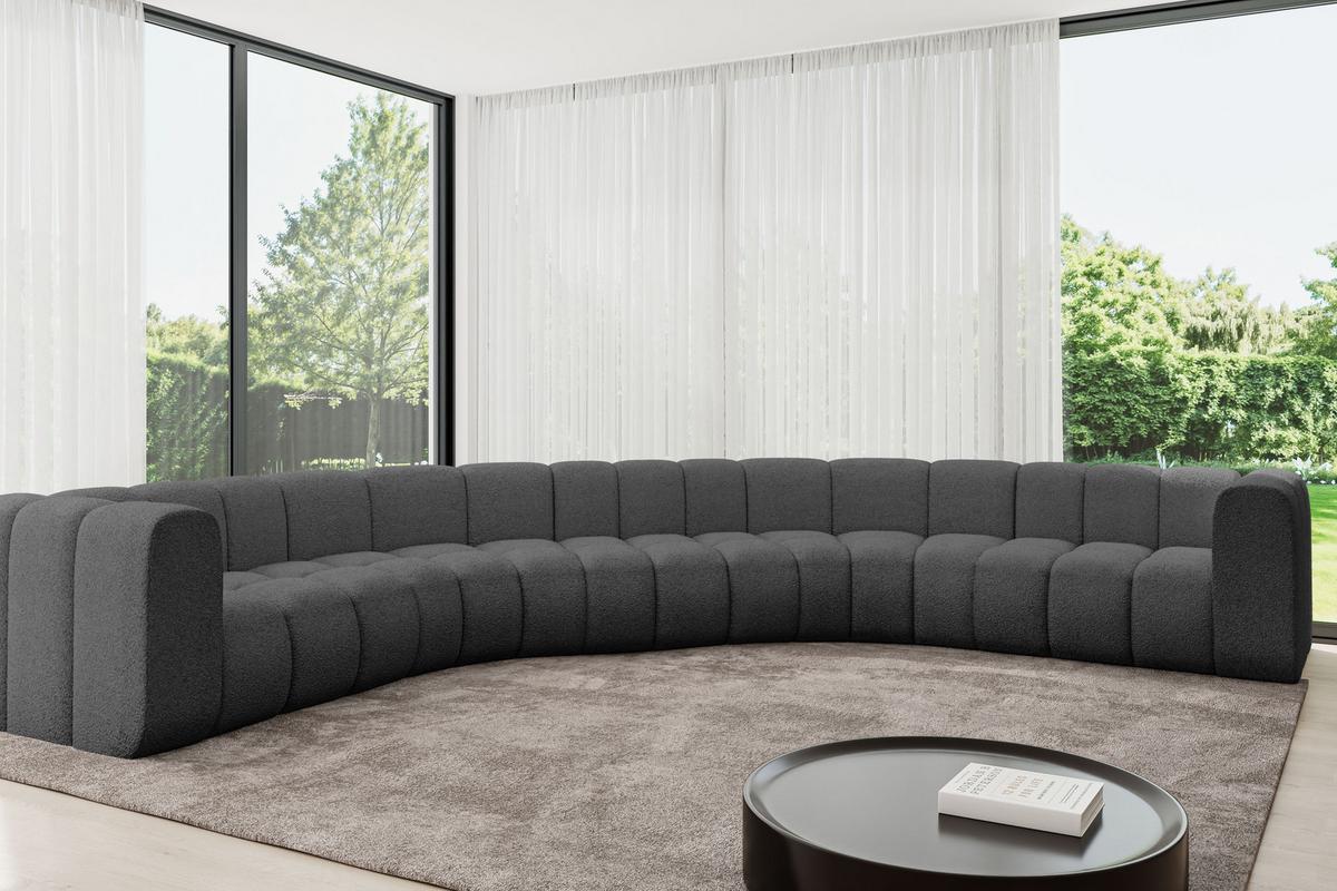 WOHNLANDSCHAFT modulares Sofa Lazro-U1 - 373x373x70 cm Grau - Grau, Holzwerkstoff/Textil (373/70/373cm) - ALTDECOR