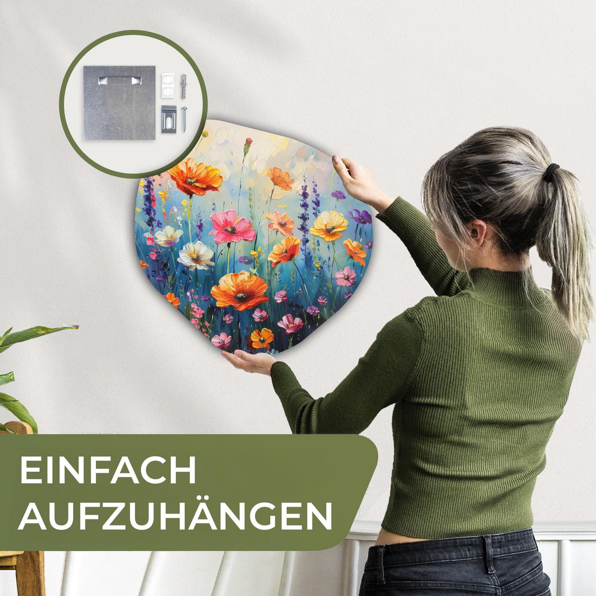 WANDBILD Blumen - Natur - Aquarell - Kunst Wanddeko 40x40 cm - Multicolor, Kunststoff (40/40cm) - MuchoWow