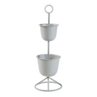 PFLANZENSTÄNDER Alphen - Hellgrau, Metall (26/76.5cm) - [en.casa]