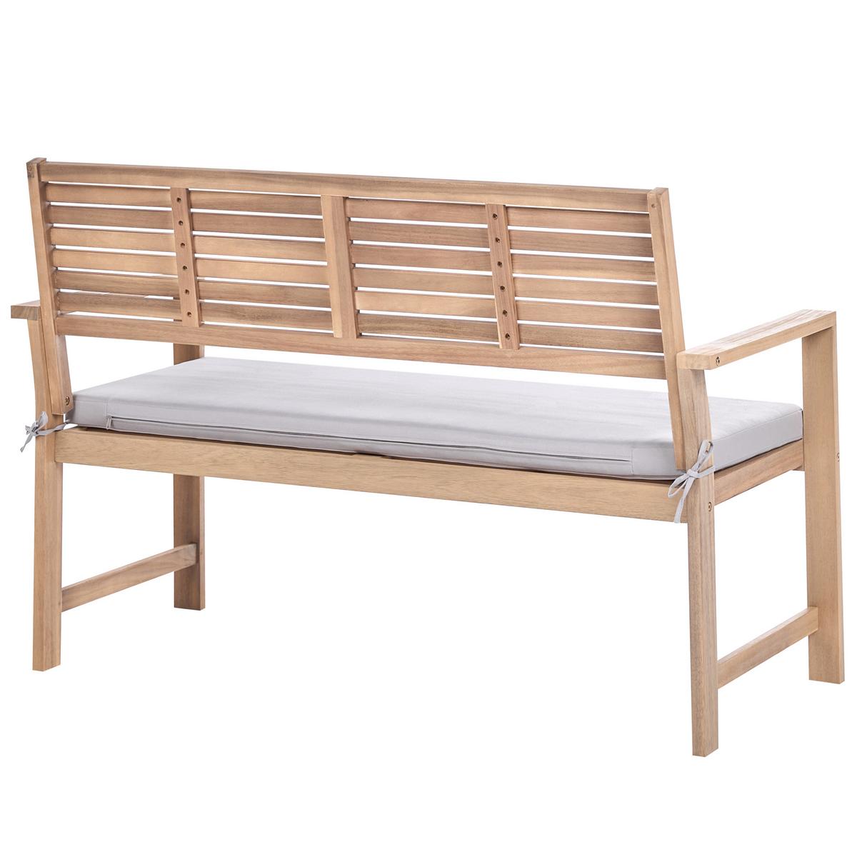 LOUNGE-SET mit Tisch 4-Sitzer zertifiziertes Akazienholz Grau Fiames - Dunkelgrau/Braun, Holz - Beliani