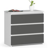 KOMMODE Weiß, Graphit Grau 57/60/35 - Weiß, Holzwerkstoff (60/57/35cm) - RAUMHIRSCH FURNITURE
