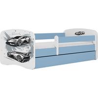 KINDERBETT Emily mit Schublade und Matratze, Blau 70x140 cm - Schwarz, Holzwerkstoff (140/70cm) - WFL GROUP
