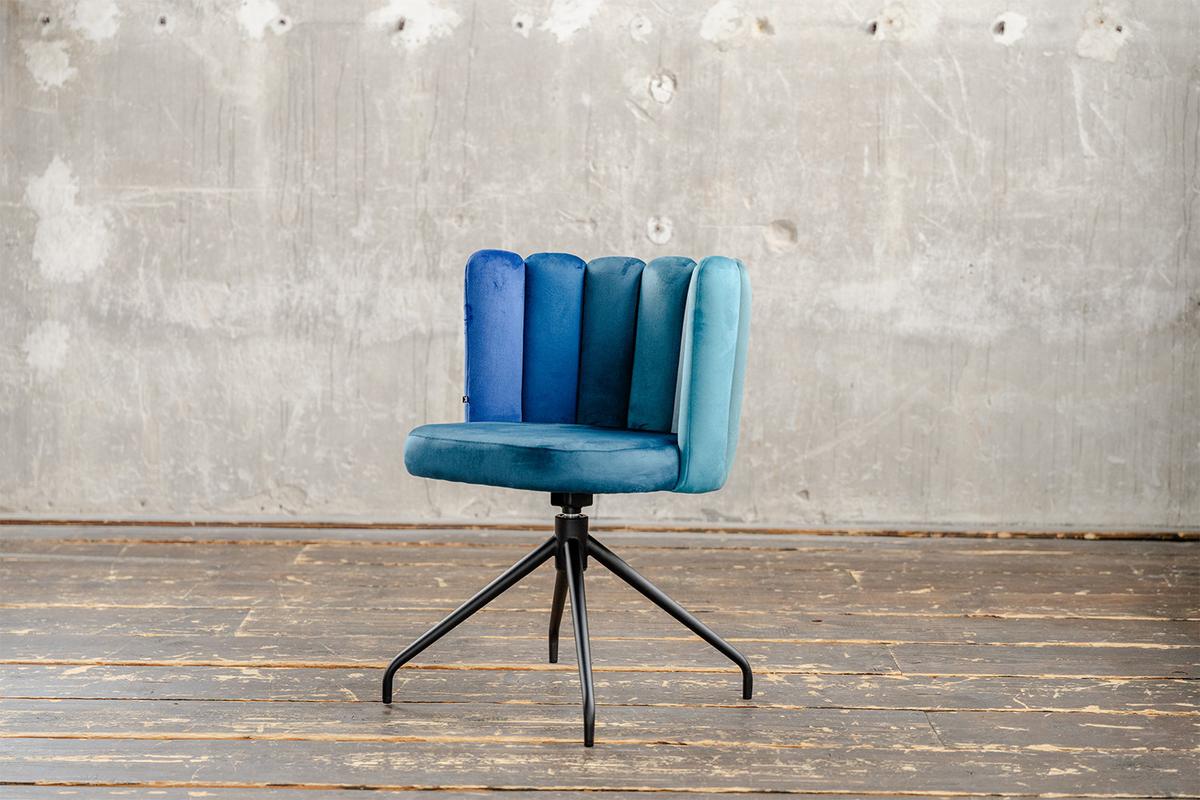 ESSZIMMERSTUHL JADA Blau Velvet Drehbar (360°) (1er-Set) - Blau, Kunststoff/Textil (58/79/55cm) - KAWOLA