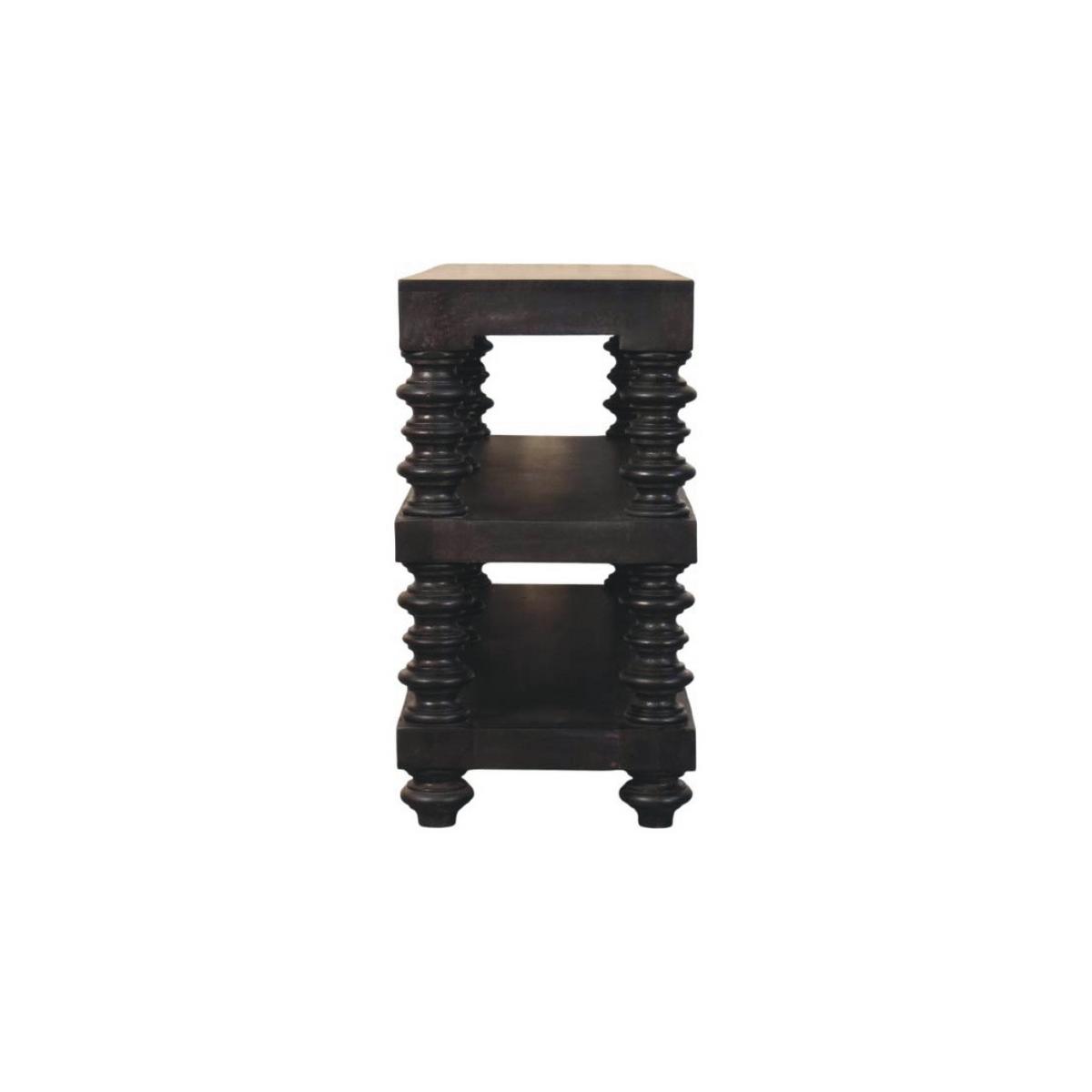 KONSOLENTISCH in tiefem Carbon-Escheton, 2 Ablagen, braun mit Carbon-Finish - Dunkelbraun, Holz (40/130/76cm) - Artisan Furniture