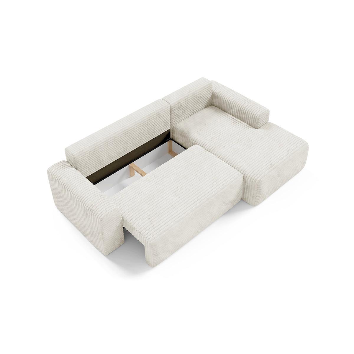 ECKSOFA Romeo 3 Sitzplätze Gebrochenes Weiß - Weiß, Holz (268/163cm) - Petits-meubles