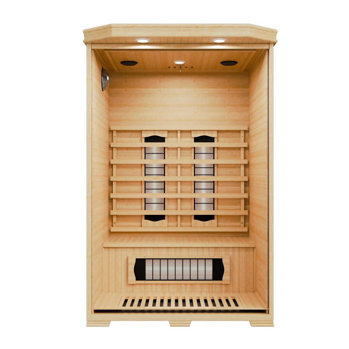 INFRAROTKABINE Oslo mit Vollspektrumstrahlern & Hemlockholz - Naturfarben, Holz (120/190/100cm) - Artsauna