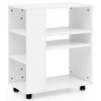 REGALWAGEN Holz Mit Rollen Schmal Modern, Weiß 60x35x75 cm - Weiß, Kunststoff (60/75/35cm) - KADIMA DESIGN