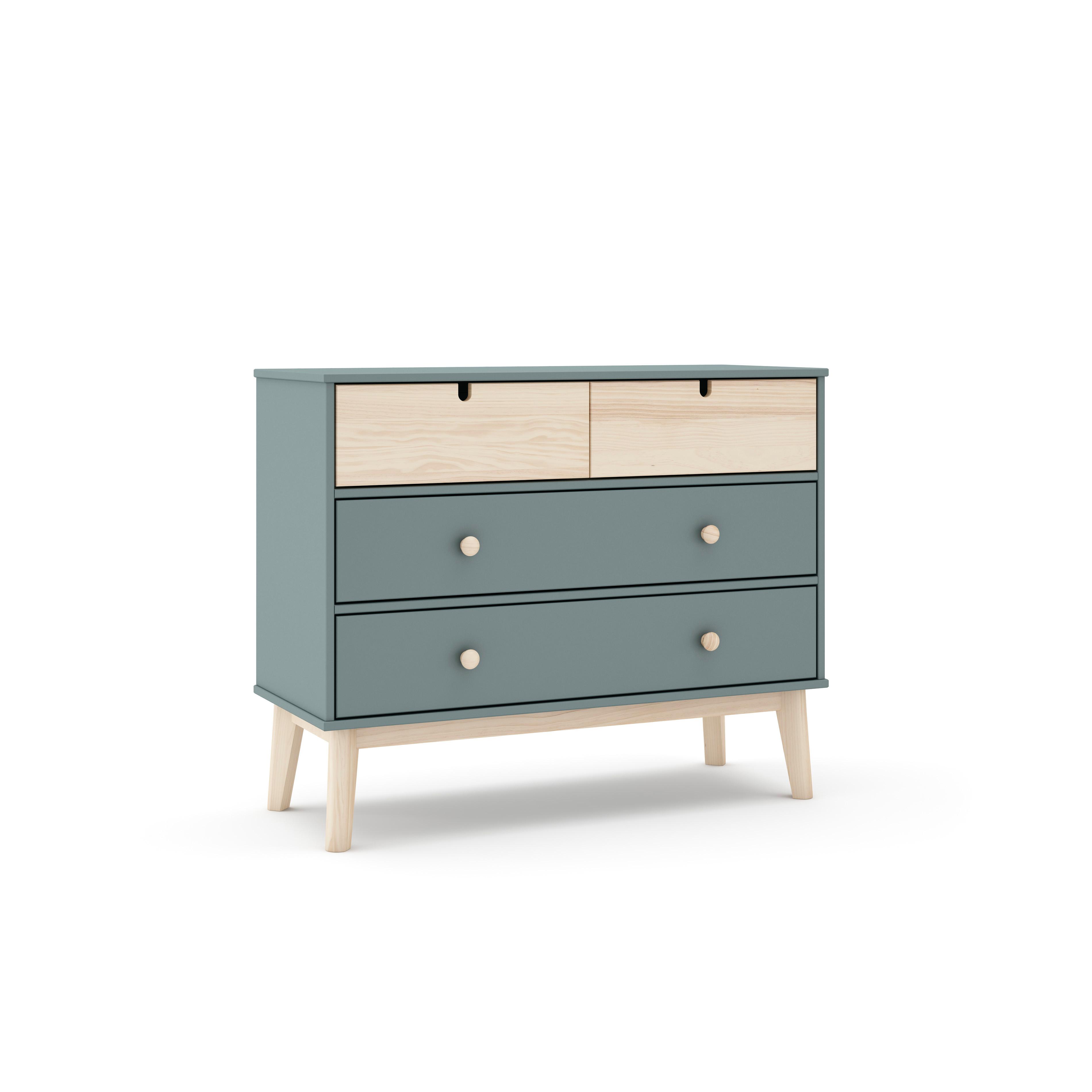 KOMMODE Estefania Grün 100/40/81 cm - Grün, Holz (40/81/100cm) - Calicosy