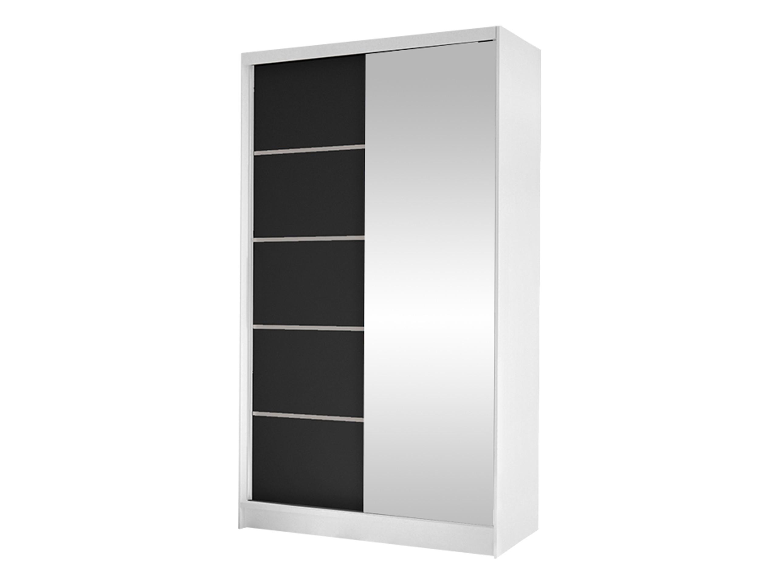 SCHWEBETÜRENSCHRANK Diego III - Schwarz/Weiß, Holzwerkstoff/Metall (100/200/58cm) - MIRJAN24