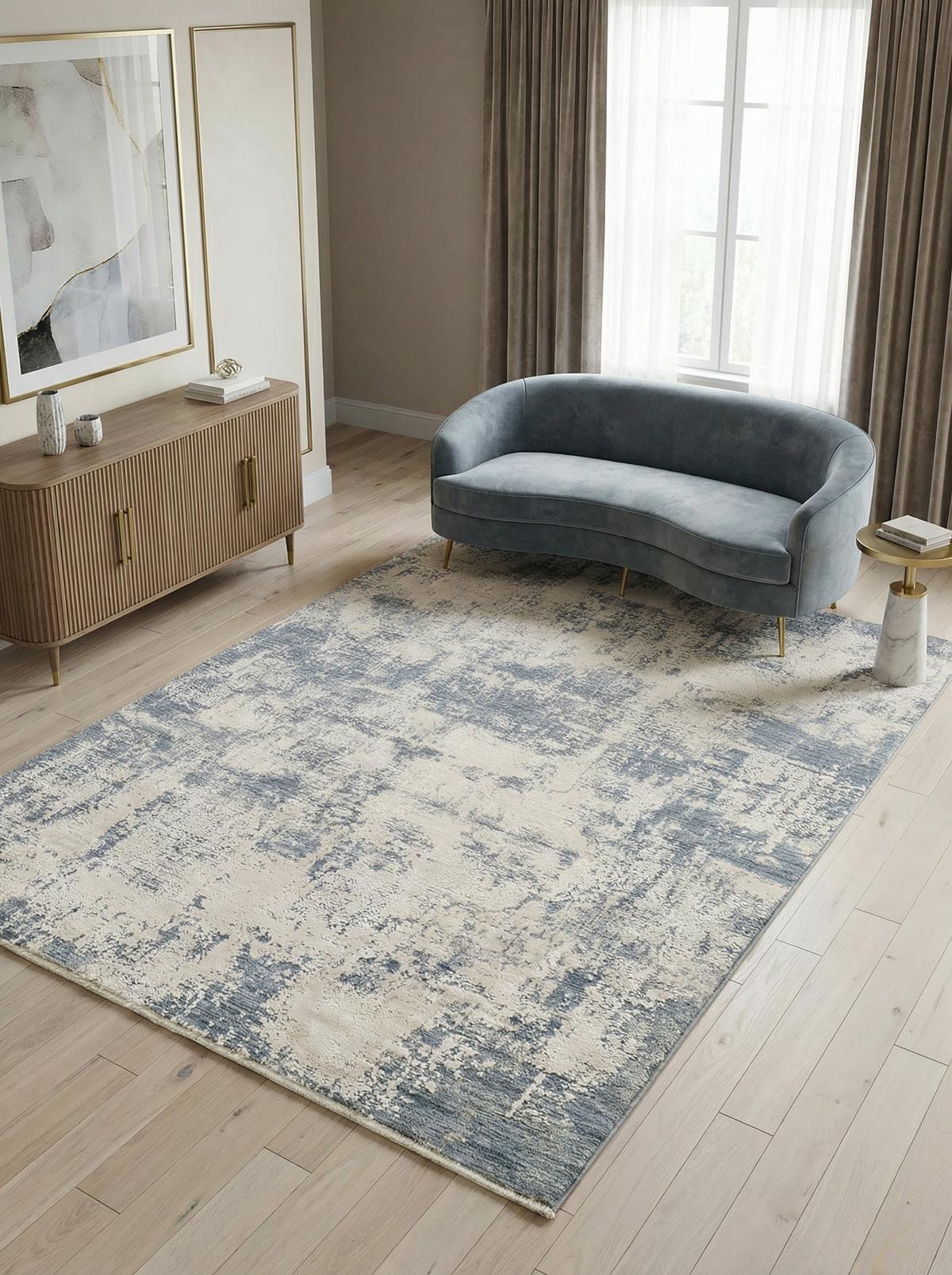 TEPPICH SIENA-Arbia, abstrakt, Blau, 160 x 240 cm - Blau, Textil (240/160cm) - KADIMA DESIGN