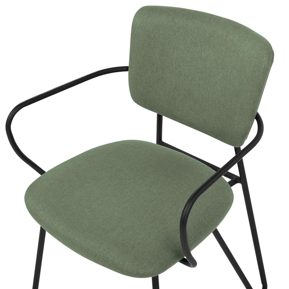 ESSZIMMERSTUHL 2er-Set Polsterbezug Grün Elko - Grün, Textil/Metall (45/80/54cm) - Beliani