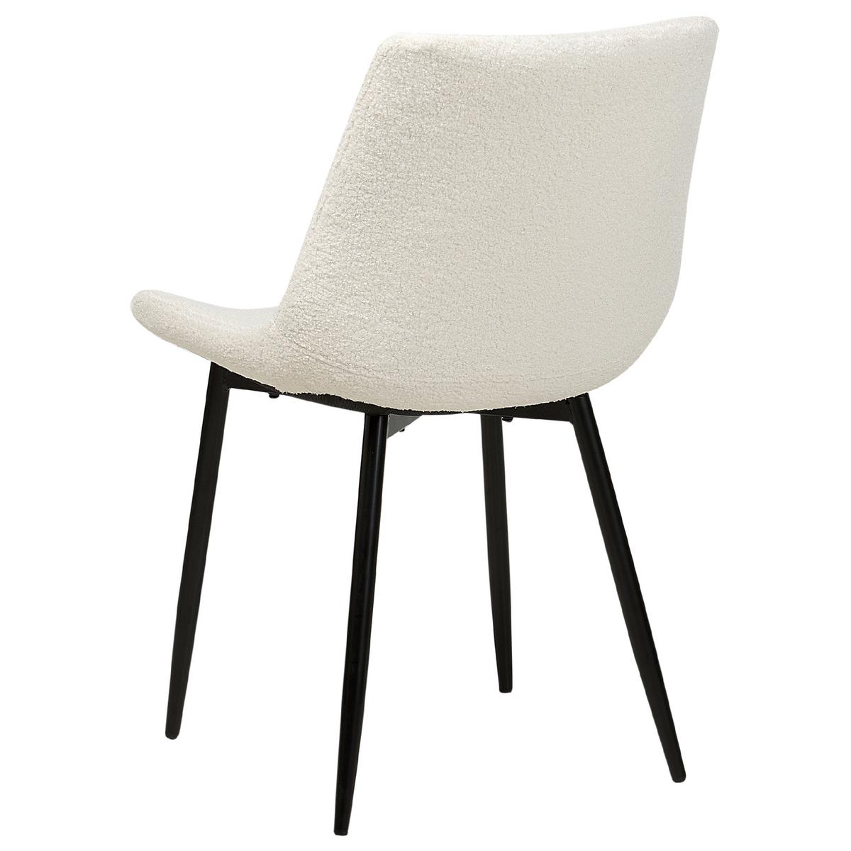 ESSZIMMERSTUHL 2er-Set Polyester Weiß Avilla - Weiß, Textil/Metall (51/82/59cm) - Beliani