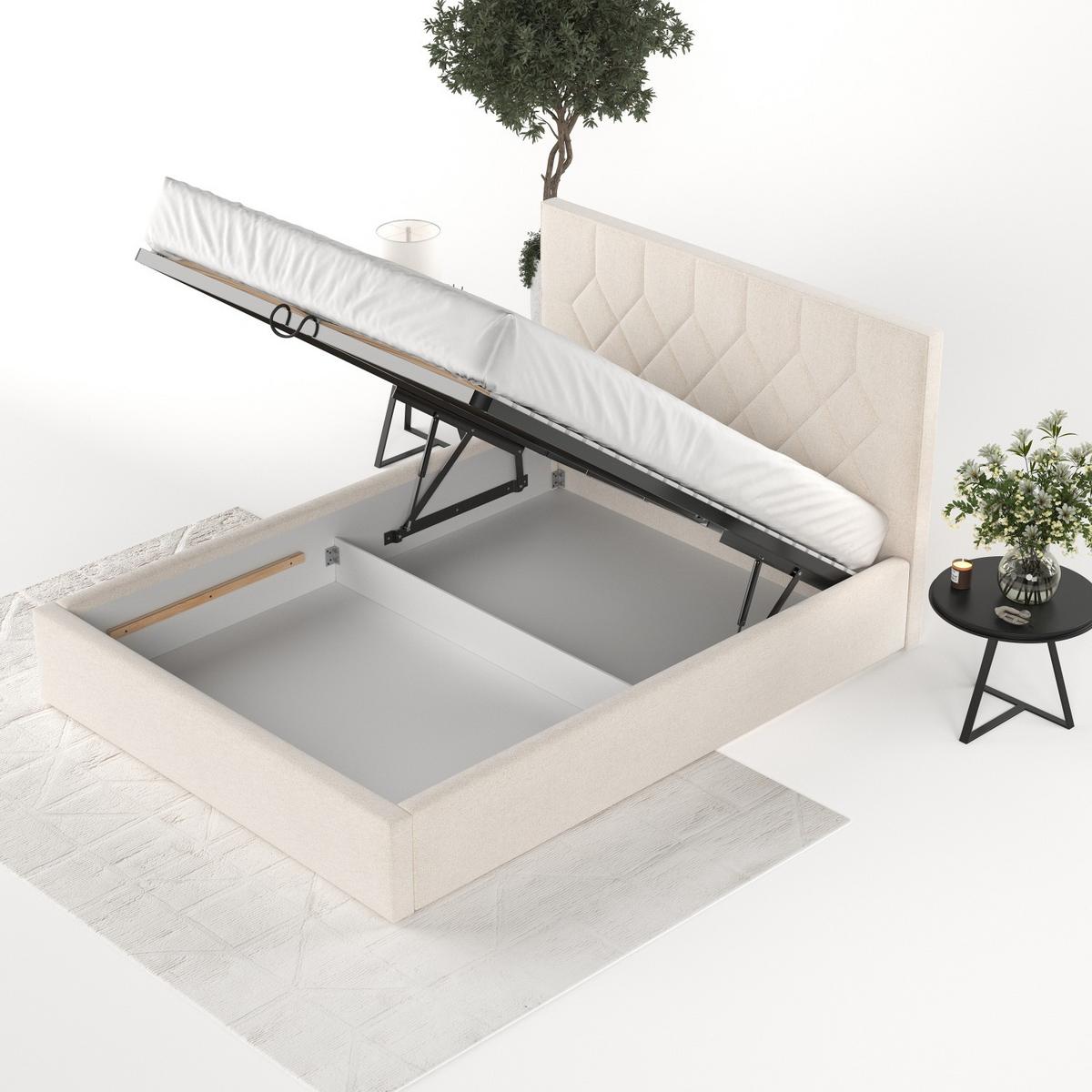 POLSTERBETT Brisa 140/200 cm Ecru im Asti Stoff - Ecru/Schwarz, Holz/Holzwerkstoff (140/200cm) - AltaBeds