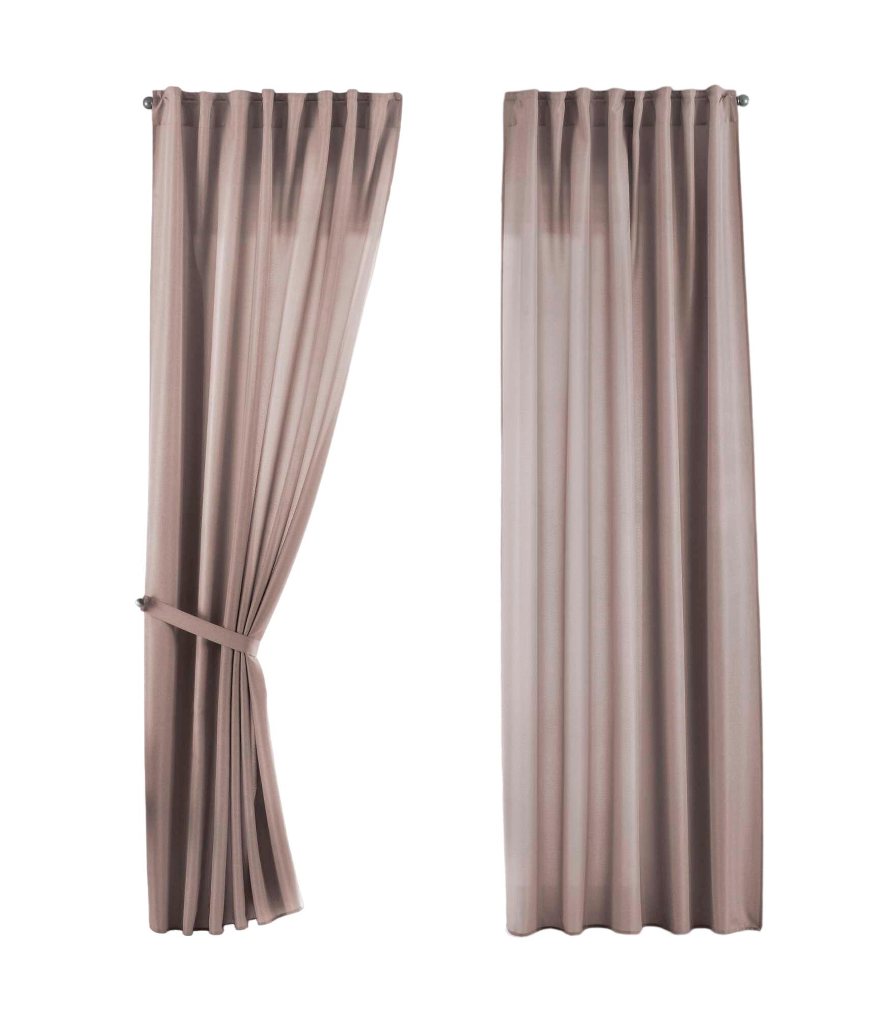 SCHLAUFENGARDINE 2ER SET »Jena« HxB 145x140 cm Taupe - Taupe, Textil (140/145cm) - Gardinenbox