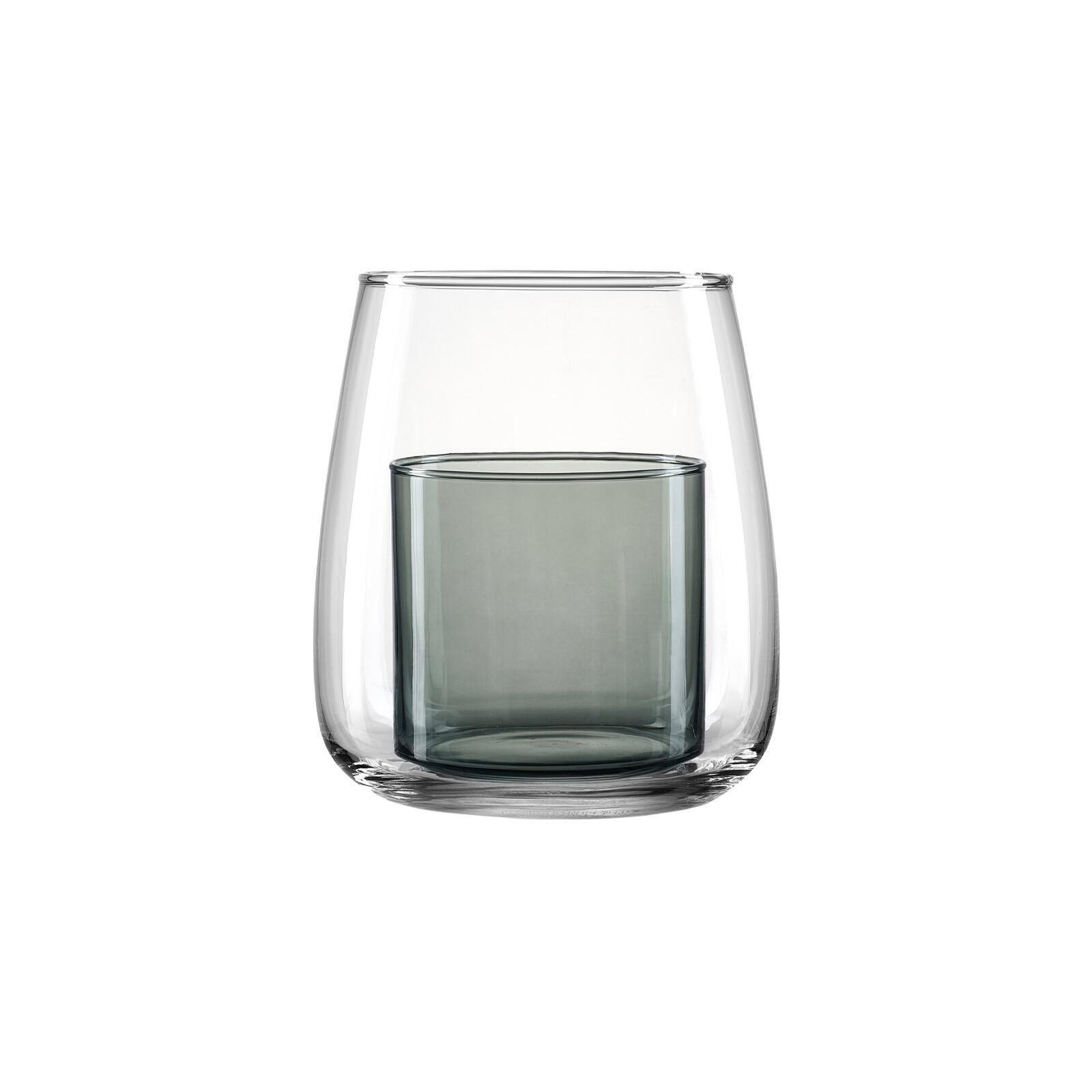 WINDLICHT Duo 18 cm - Grau, Glas (14/18/14cm) - Ritzenhoff Breker
