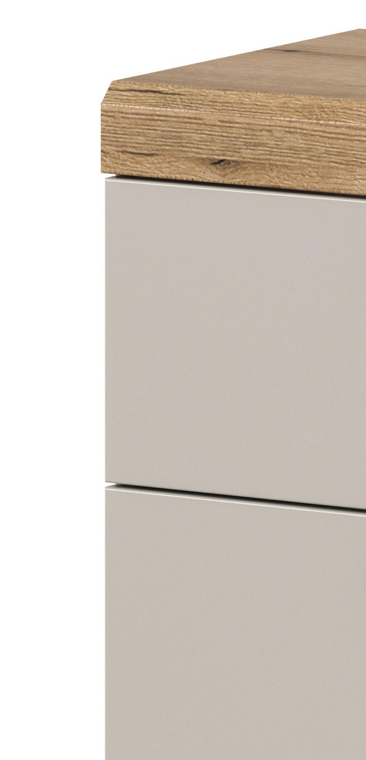 WASCHBECKENUNTERSCHRANK Sand Kaschmir, Evoke Eiche, Badezimmer Unterschrank 60 cm mit Schubkästen - Kaschmir/Eichefarben, Holzwerkstoff/Kunststoff (60/56/34cm) - Inn.Furn