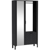 GARDEROBENSCHRANK Lume mit Spiegel, 105 cm, schwarz - Schwarz, Holzwerkstoff (105/197/33cm) - Beautysofa