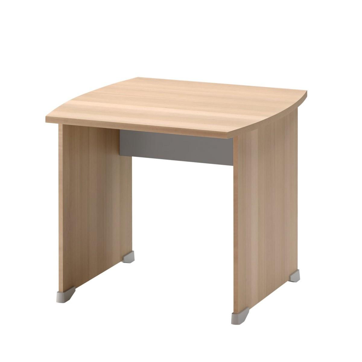 SCHREIBTISCH mit Gleitern L80 cm - Französische Herstellung - Eschefarben, Holzwerkstoff (80/80/74cm) - Calicosy