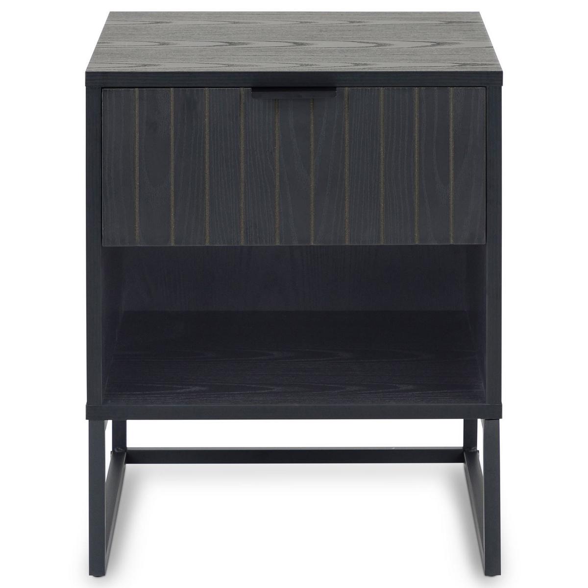 NACHTTISCH MESTO schwarz - Schwarz, Holzwerkstoff (40/50/40cm) - IDIMEX