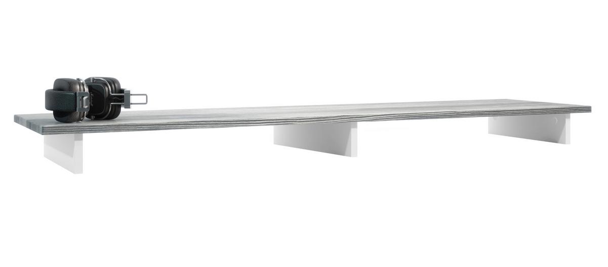 TVAUFSATZ Game Weiß matt / Avola-Anthrazit - Anthrazit, Holzwerkstoff (138.5/9.5/34.5cm) - Vladon