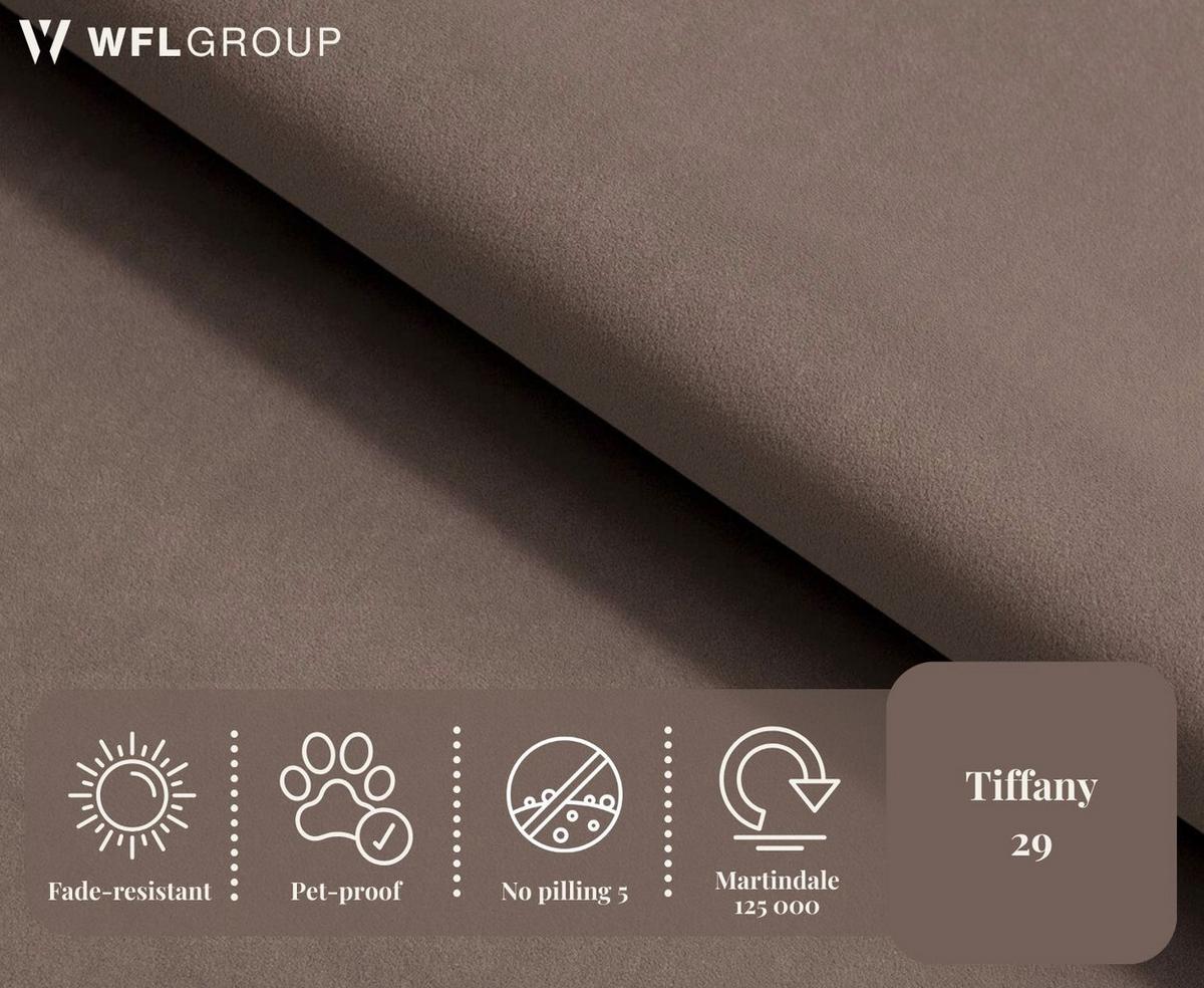 ECKSOFA Mochi L-Form 5-Sitzer Rechts, Samt, Taupe 290/75/193 cm - Taupe/Schwarz, Kunststoff/Textil (290/193cm) - WFL GROUP