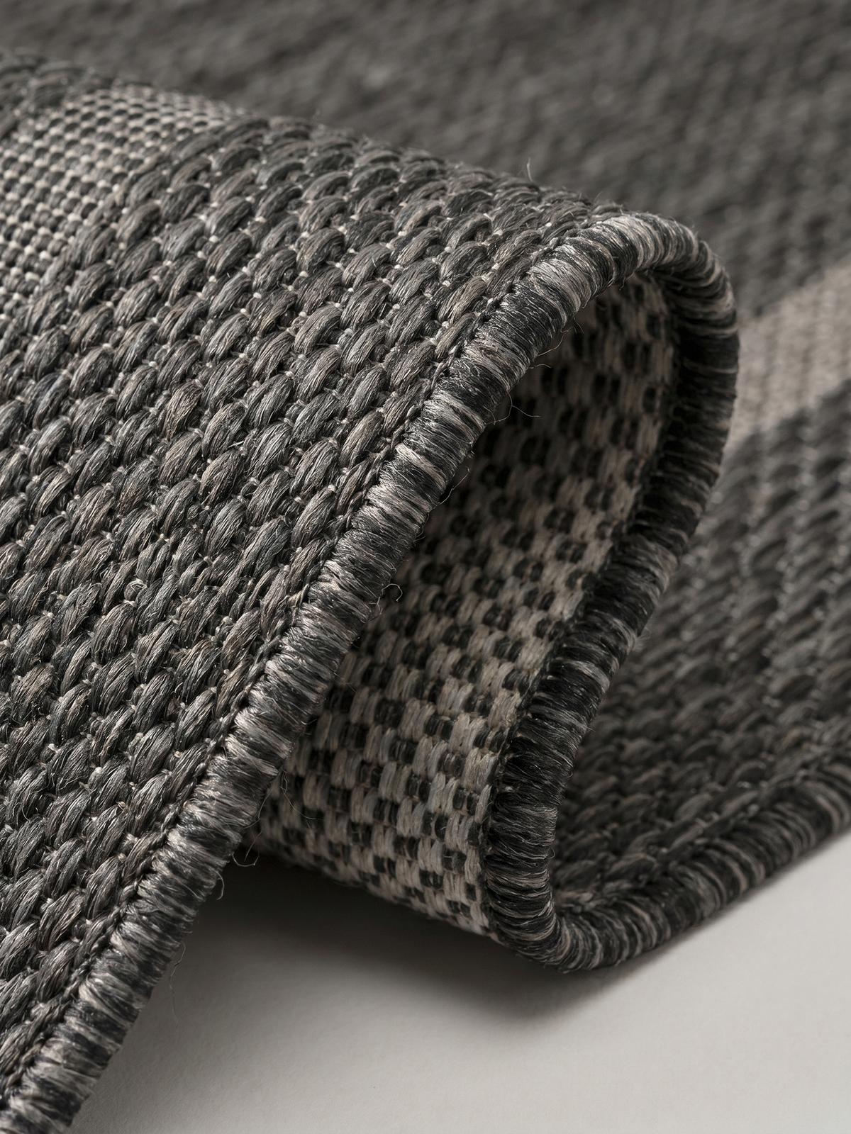 TEPPICH Outdoor ALSTER in Schwarz, einfarbig, Ø 120 cm - Grau, Textil (120/120cm) - KADIMA DESIGN