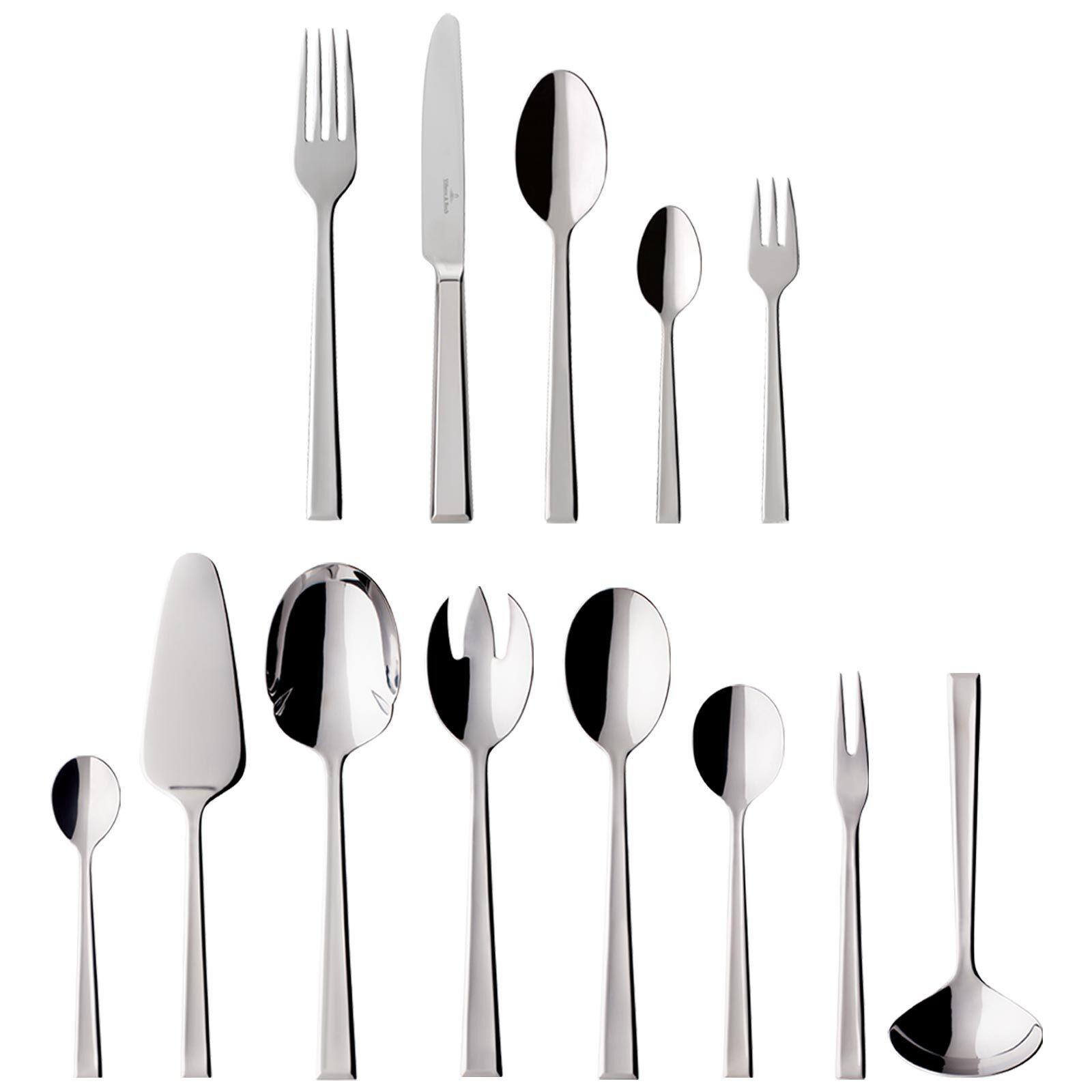 TAFELBESTECK Victor silber 68-tlg. - Silberfarben, Metall - Villeroy & Boch