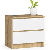KOMMODE Eiche Artisan, Weiß 55/60/40 - Eiche Artisan/Weiß, Holzwerkstoff (60/55/40cm) - RAUMHIRSCH FURNITURE