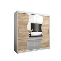 SCHWEBETÜRENSCHRANK 200/200/62 2-türig - Silberfarben/Weiß, Holz/Kunststoff (200/200/62cm) - MÖBEL KRYSPOL